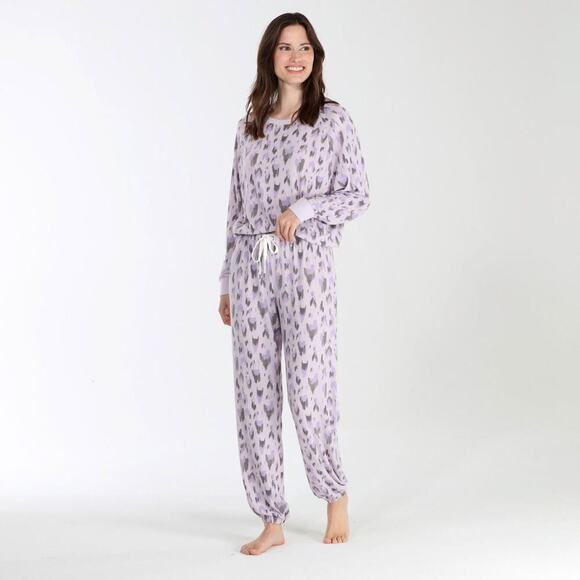 Honeydew Star Seeker Whisper Ikat Lounge Pajama Set Cozy Brushed Jersey Med NEW - Picture 3 of 12